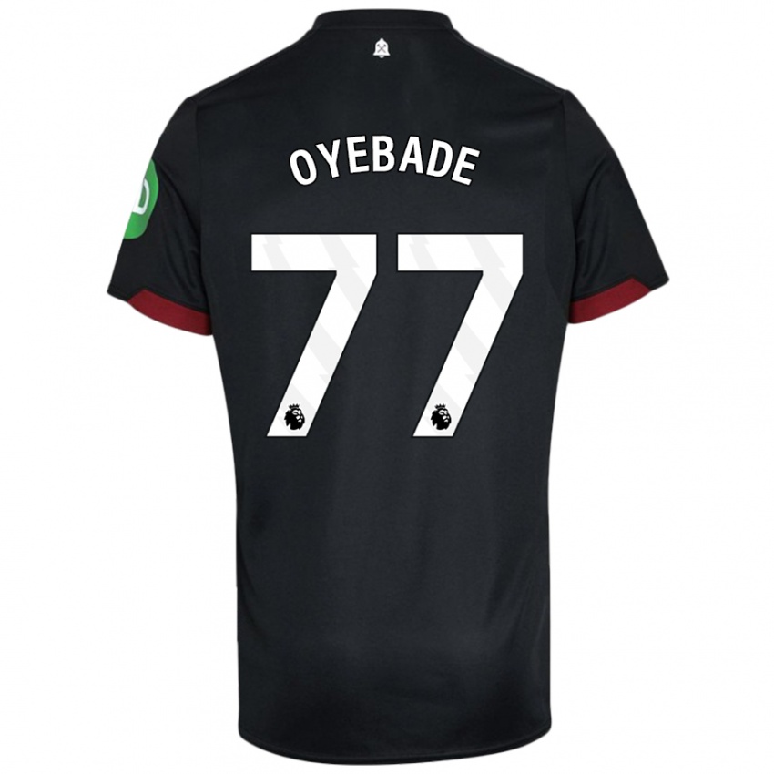 Criança Camisola Rayan Oyebade #77 Preto Branco Alternativa 2024/25 Camisa