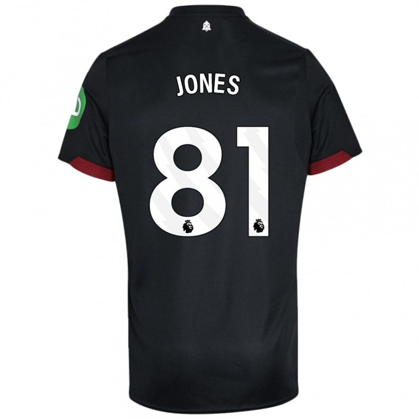 Criança Camisola Liam Jones #81 Preto Branco Alternativa 2024/25 Camisa