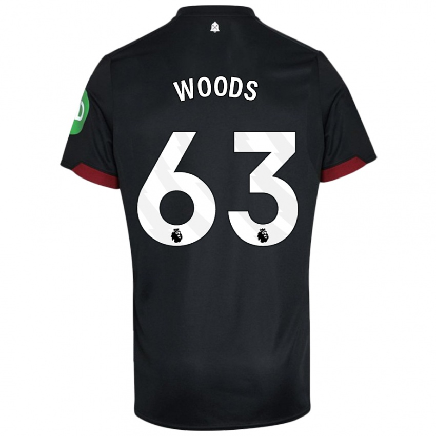 Criança Camisola Archie Woods #63 Preto Branco Alternativa 2024/25 Camisa