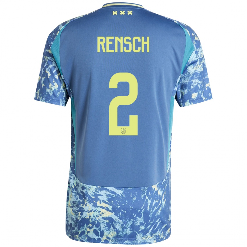 Criança Camisola Devyne Rensch #2 Amarelo Azul Cinzento Alternativa 2024/25 Camisa