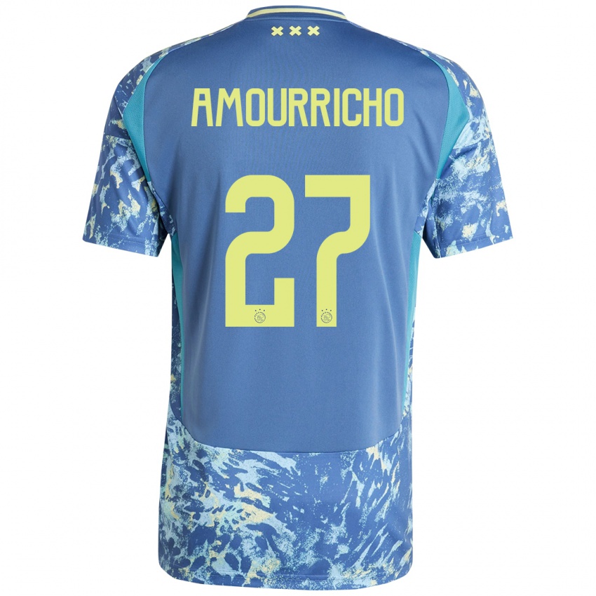 Criança Camisola Amourricho Van Axel Dongen #27 Amarelo Azul Cinzento Alternativa 2024/25 Camisa