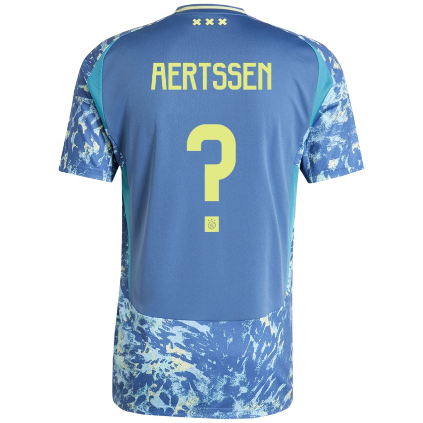 Criança Camisola Olivier Aertssen #0 Amarelo Azul Cinzento Alternativa 2024/25 Camisa