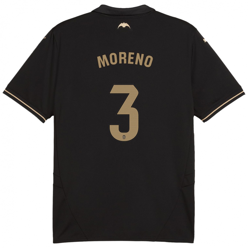 Criança Camisola Diego Moreno #3 Preto Alternativa 2024/25 Camisa