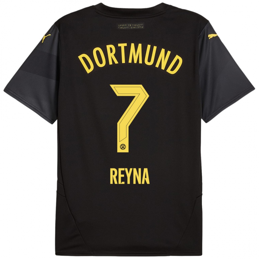 Criança Camisola Giovanni Reyna #7 Amarelo Preto Alternativa 2024/25 Camisa