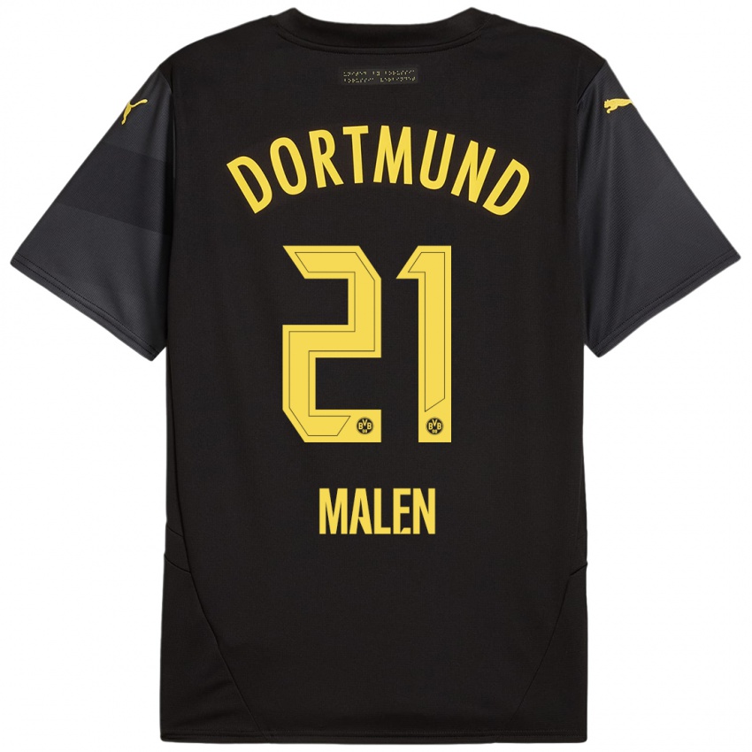 Criança Camisola Donyell Malen #21 Amarelo Preto Alternativa 2024/25 Camisa