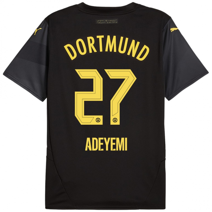 Criança Camisola Karim Adeyemi #27 Amarelo Preto Alternativa 2024/25 Camisa