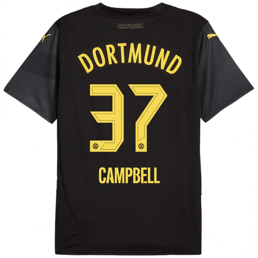 Criança Camisola Cole Campbell #37 Amarelo Preto Alternativa 2024/25 Camisa