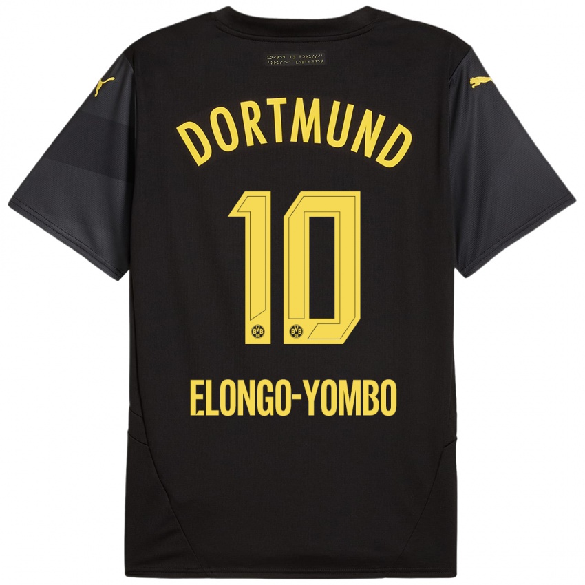 Criança Camisola Rodney Elongo-Yombo #10 Amarelo Preto Alternativa 2024/25 Camisa