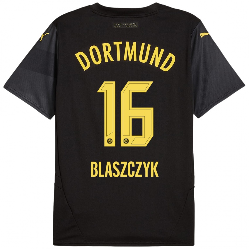 Criança Camisola Oliwer Blaszczyk #16 Amarelo Preto Alternativa 2024/25 Camisa