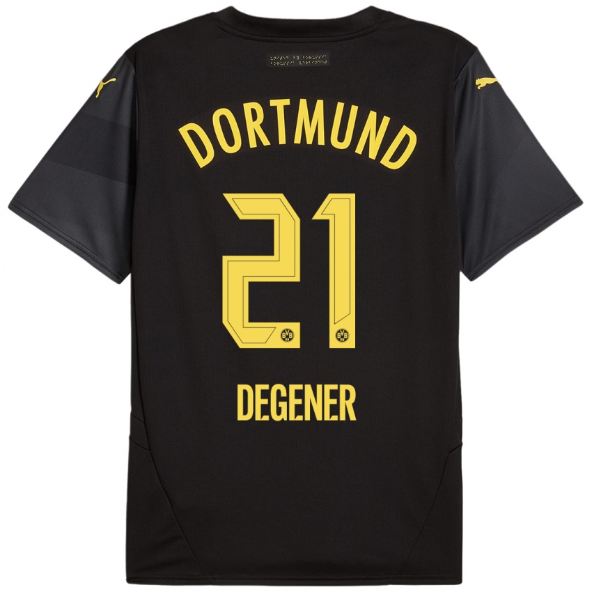 Criança Camisola Tim Degener #21 Amarelo Preto Alternativa 2024/25 Camisa