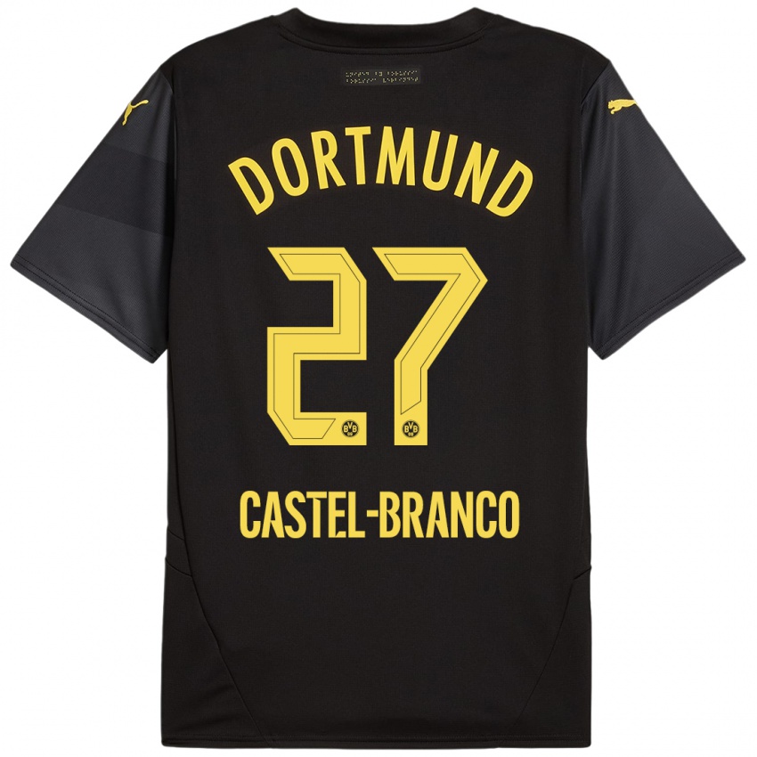 Criança Camisola Diego Castel-Branco #27 Amarelo Preto Alternativa 2024/25 Camisa