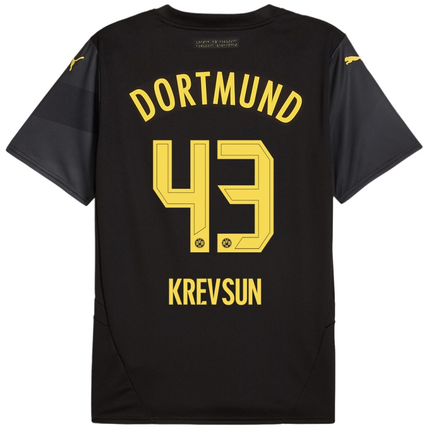 Criança Camisola Danylo Krevsun #43 Amarelo Preto Alternativa 2024/25 Camisa