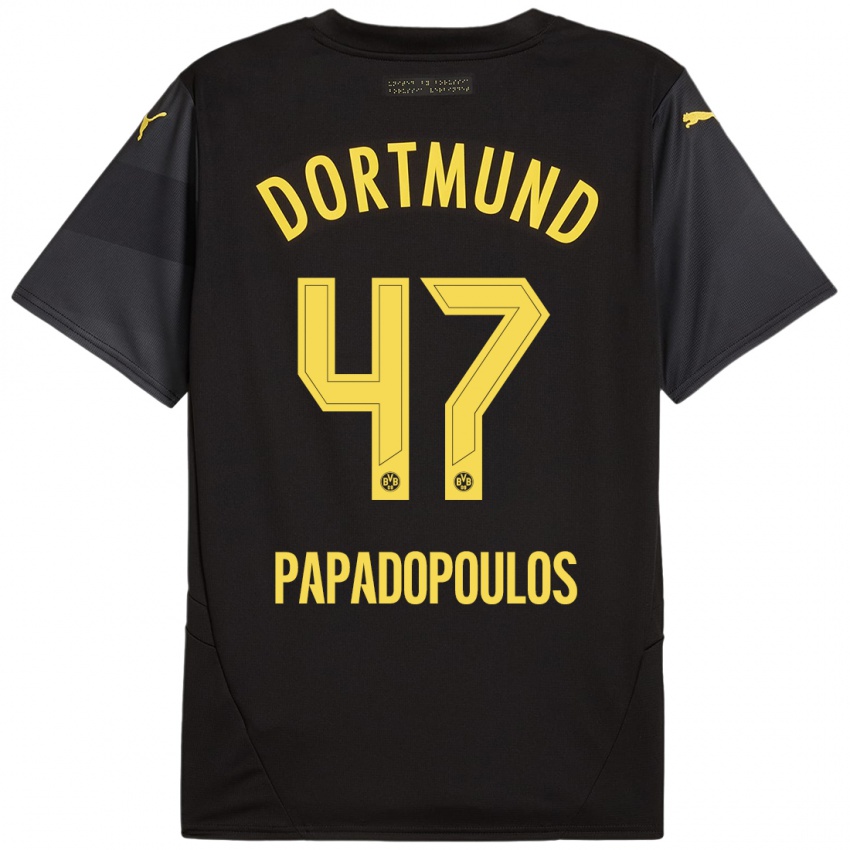 Criança Camisola Antonios Papadopoulos #47 Amarelo Preto Alternativa 2024/25 Camisa