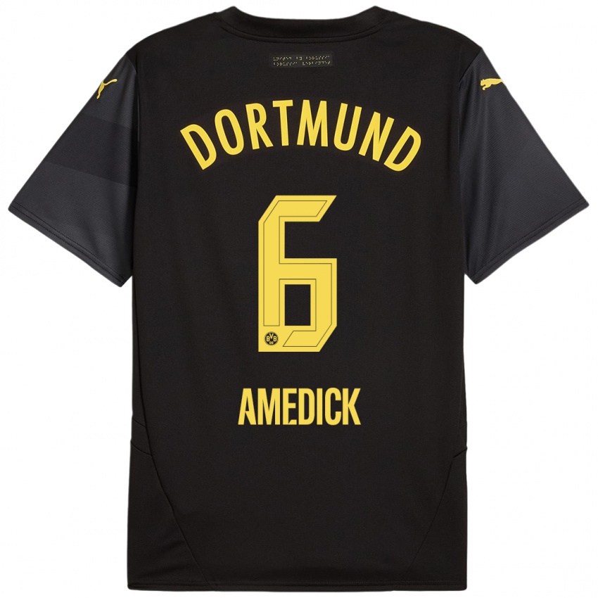 Criança Camisola Maik Amedick #6 Amarelo Preto Alternativa 2024/25 Camisa