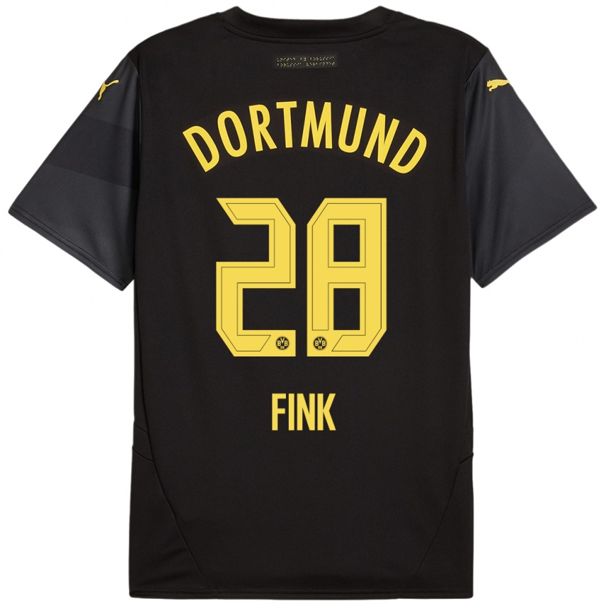 Criança Camisola Bradley Fink #28 Amarelo Preto Alternativa 2024/25 Camisa