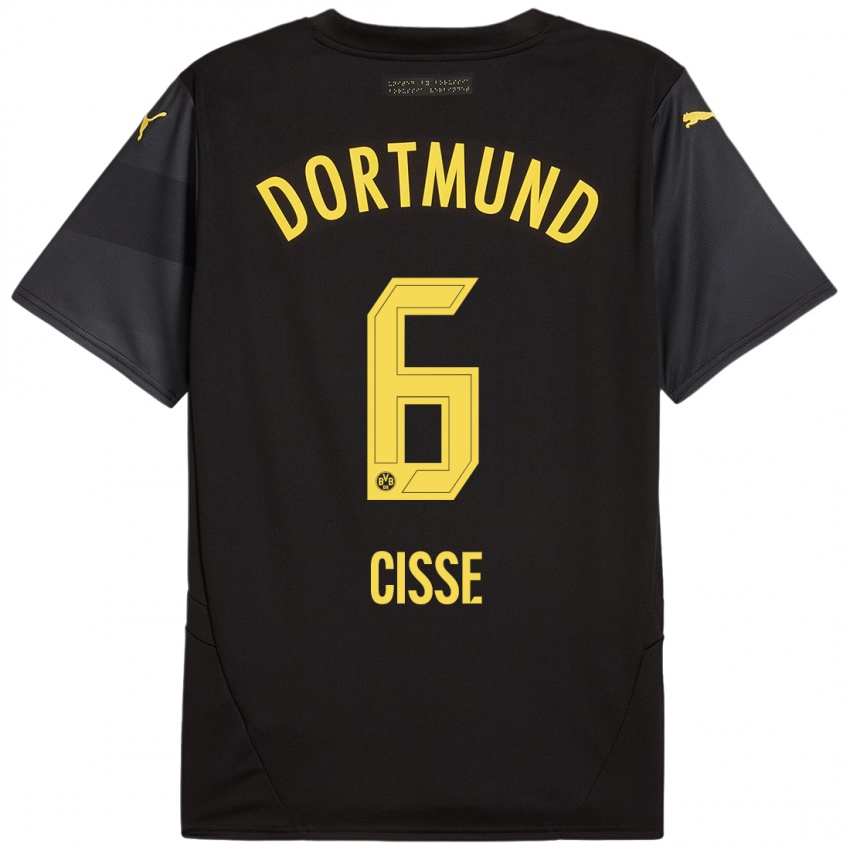 Criança Camisola Faroukou Cisse #6 Amarelo Preto Alternativa 2024/25 Camisa