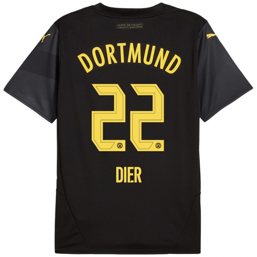 Criança Camisola Henrik Dier #22 Amarelo Preto Alternativa 2024/25 Camisa