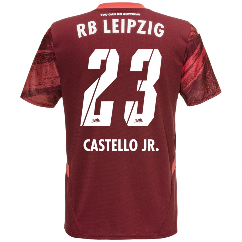 Criança Camisola Castello Lukeba #23 Borgonha Alternativa 2024/25 Camisa