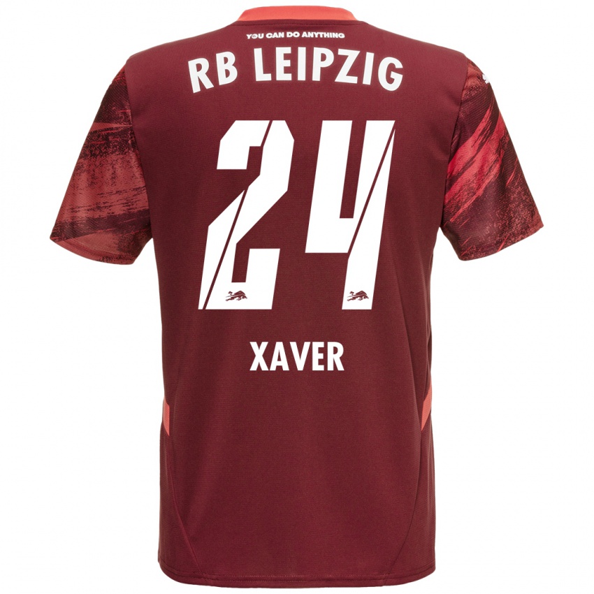 Criança Camisola Xaver Schlager #24 Borgonha Alternativa 2024/25 Camisa