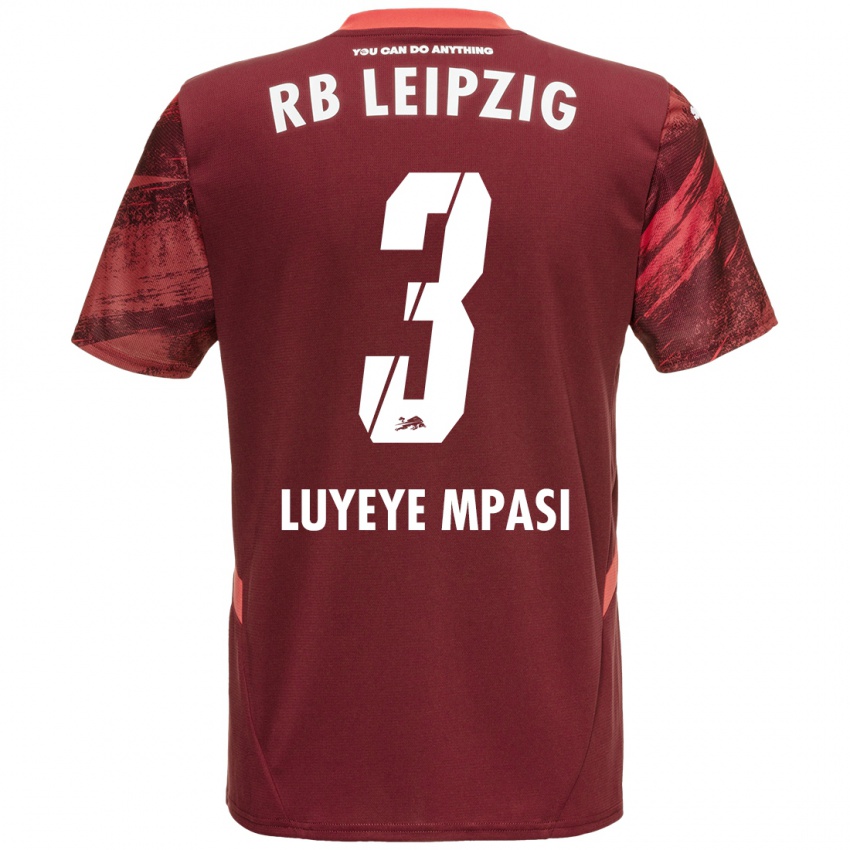 Criança Camisola Seal Luyeye Mpasi #3 Borgonha Alternativa 2024/25 Camisa