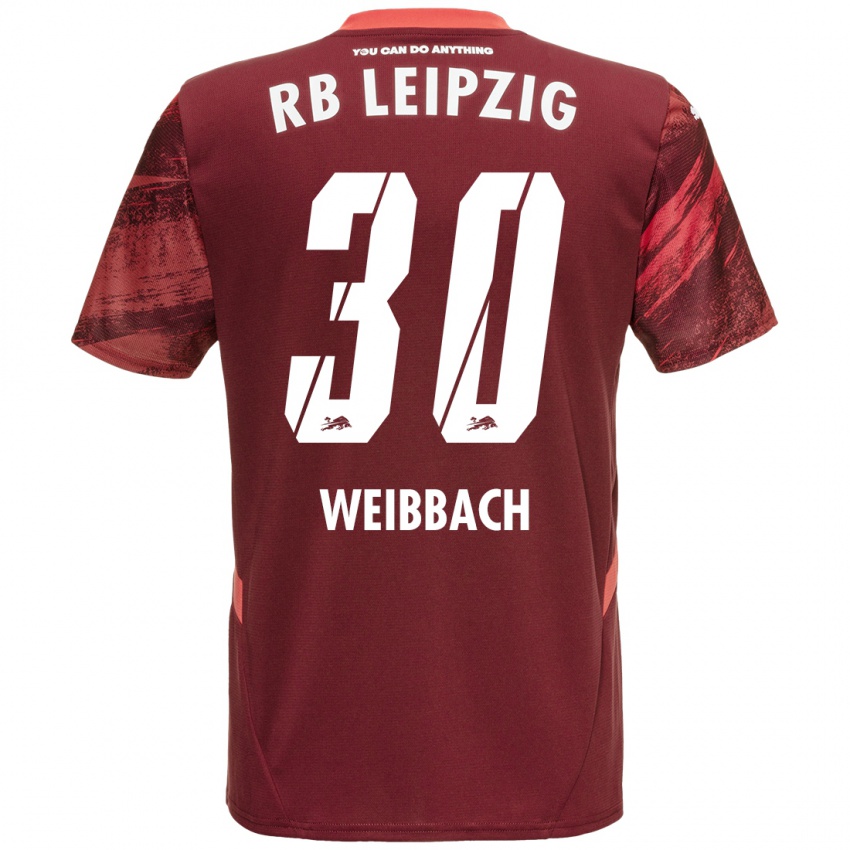 Criança Camisola Noah Weißbach #30 Borgonha Alternativa 2024/25 Camisa