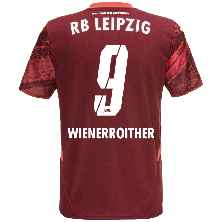 Criança Camisola Katja Wienerroither #9 Borgonha Alternativa 2024/25 Camisa