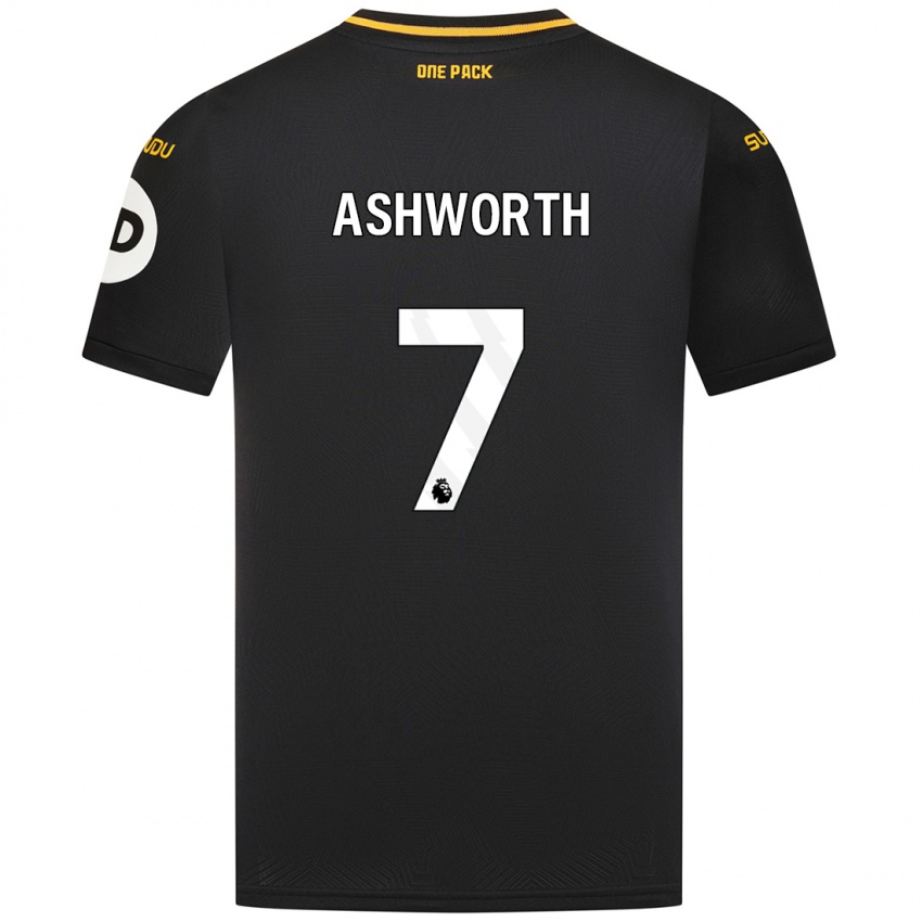 Criança Camisola Fin Ashworth #7 Preto Alternativa 2024/25 Camisa