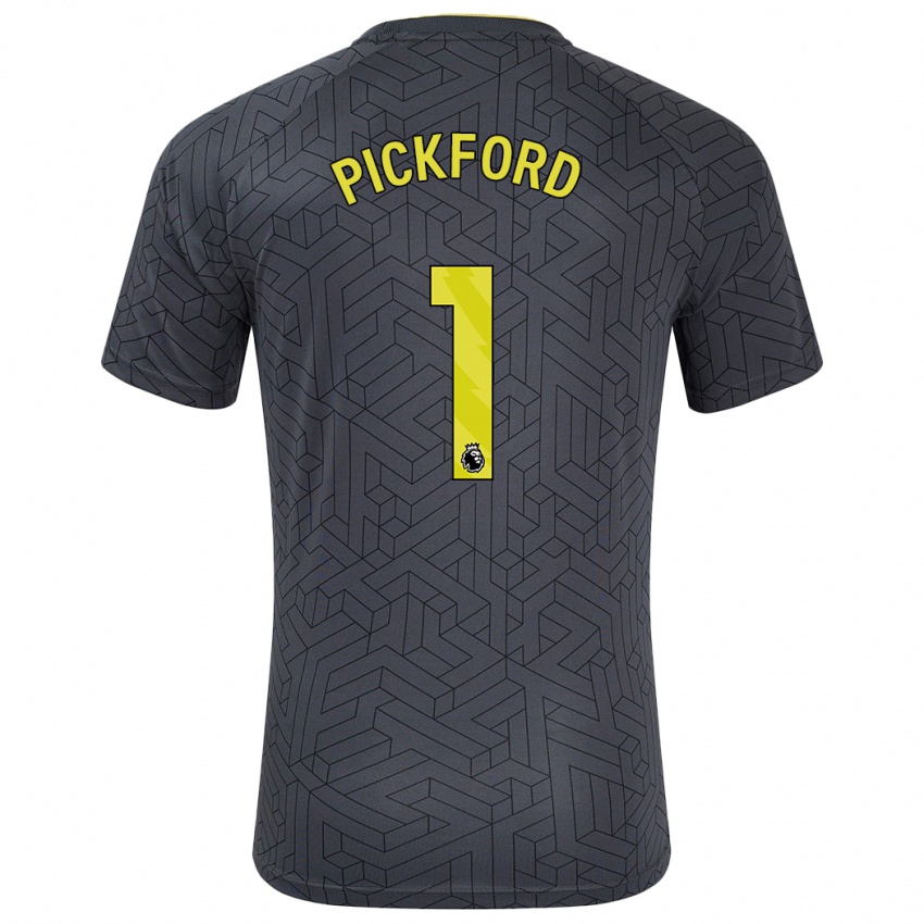 Criança Camisola Pickford #1 Amarelo Preto Alternativa 2024/25 Camisa