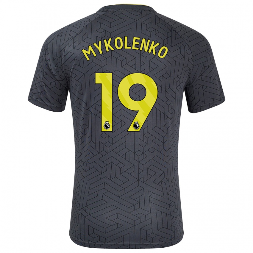 Criança Camisola Vitaliy Mykolenko #19 Amarelo Preto Alternativa 2024/25 Camisa