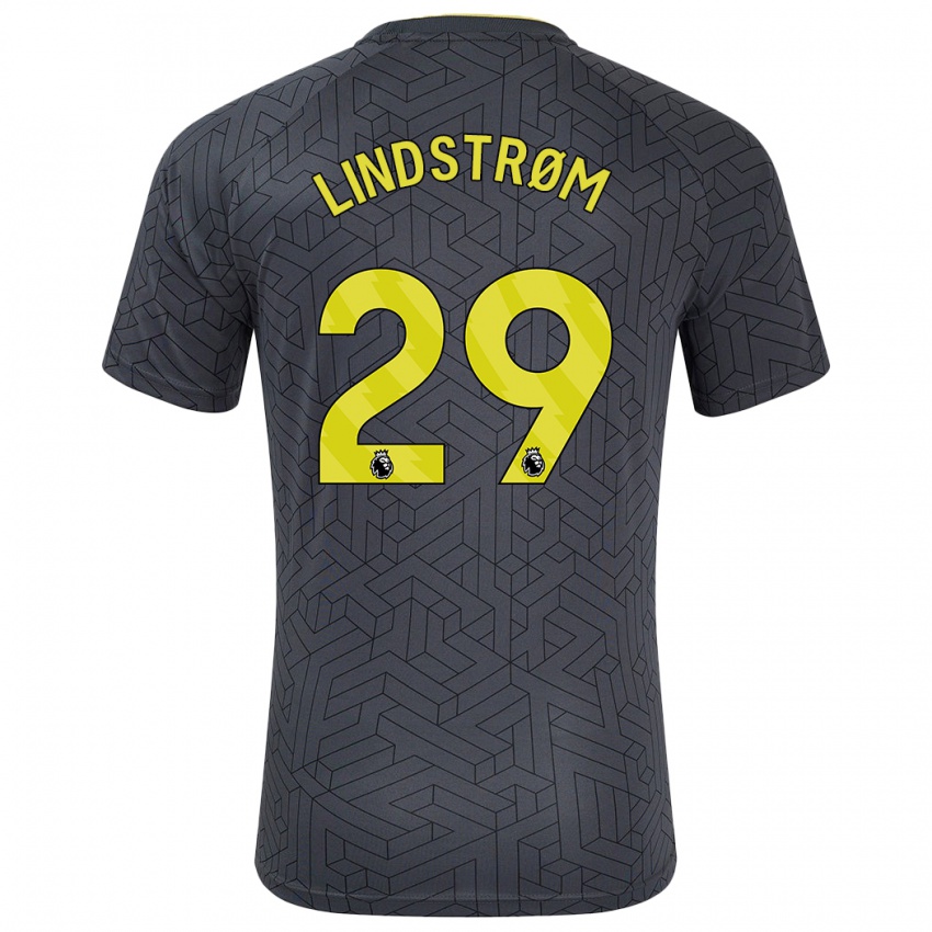 Criança Camisola Jesper Lindstrøm #29 Amarelo Preto Alternativa 2024/25 Camisa