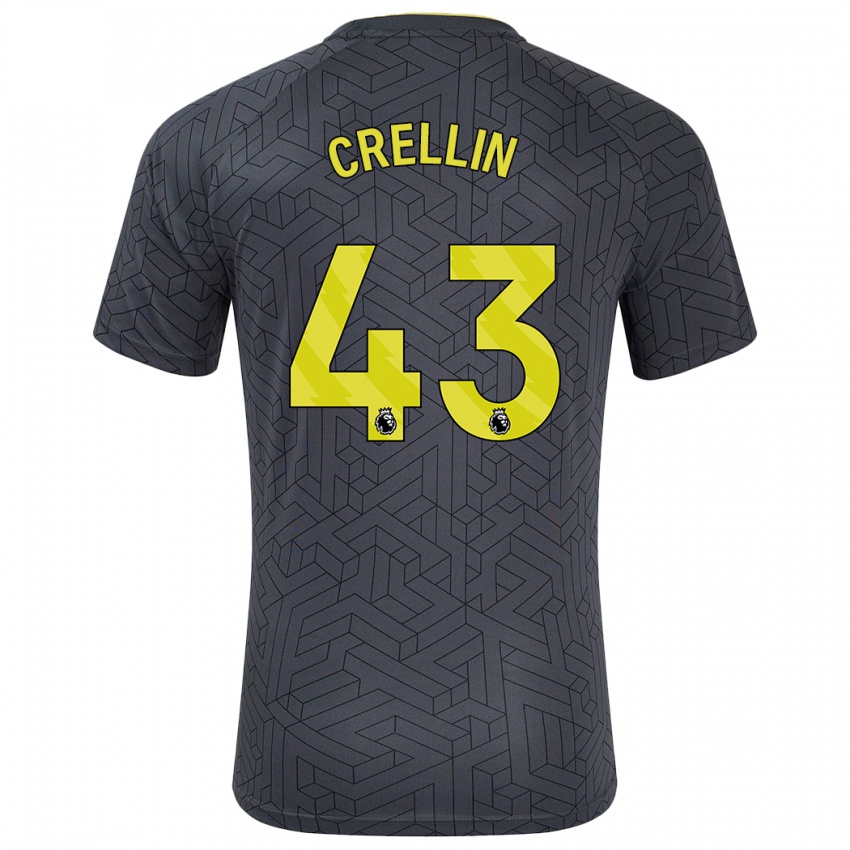 Criança Camisola Billy Crellin #43 Amarelo Preto Alternativa 2024/25 Camisa