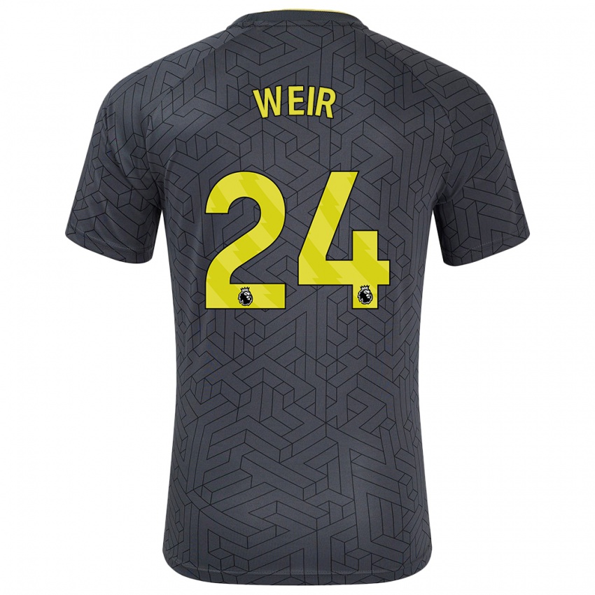 Criança Camisola Kenzie Weir #24 Amarelo Preto Alternativa 2024/25 Camisa