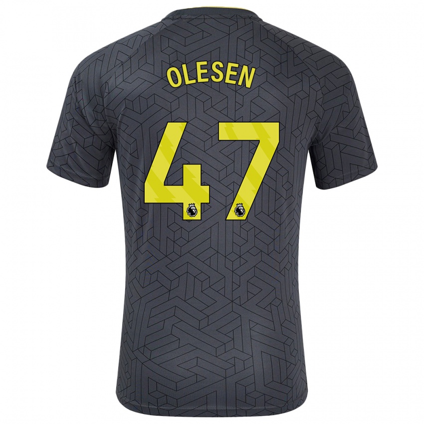 Criança Camisola Karoline Olesen #47 Amarelo Preto Alternativa 2024/25 Camisa