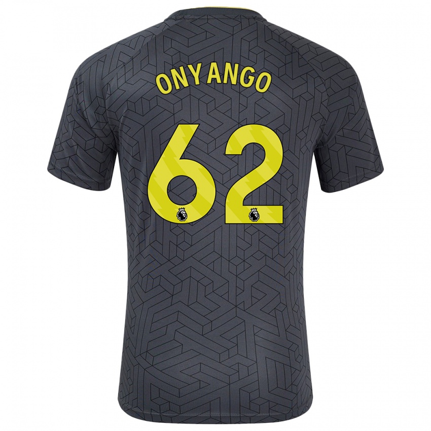 Criança Camisola Tyler Onyango #62 Amarelo Preto Alternativa 2024/25 Camisa