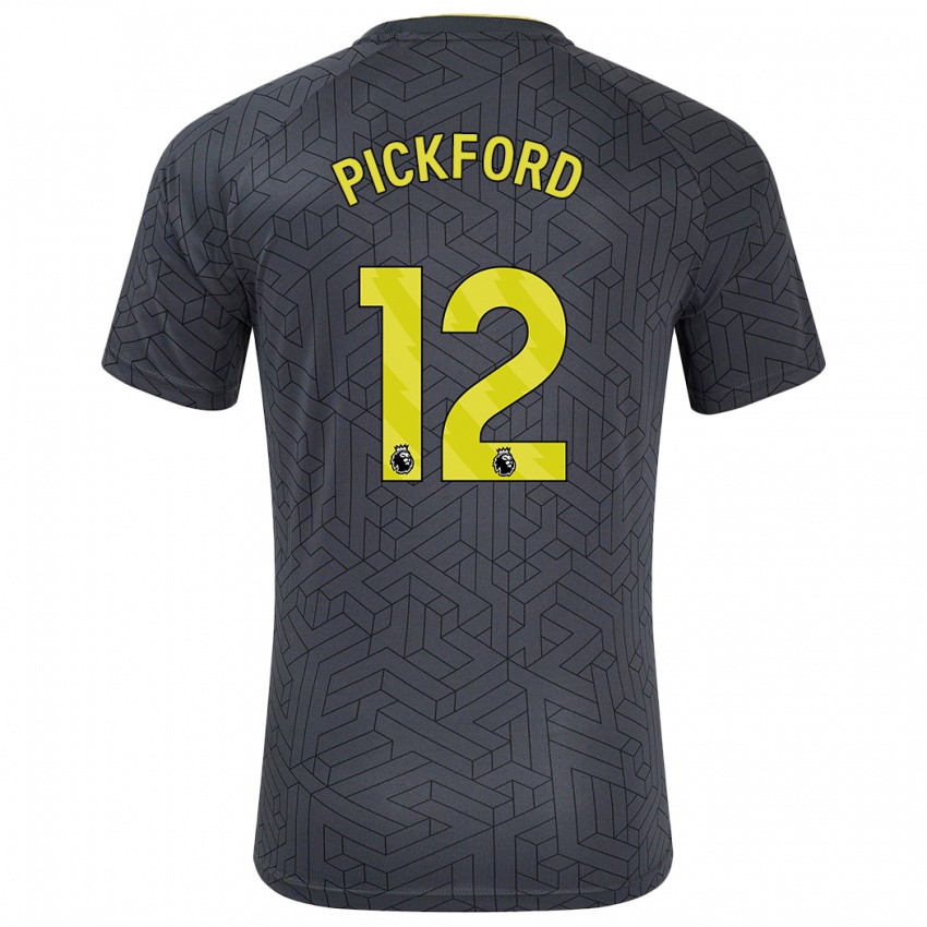 Criança Camisola Jordan Pickford #12 Amarelo Preto Alternativa 2024/25 Camisa