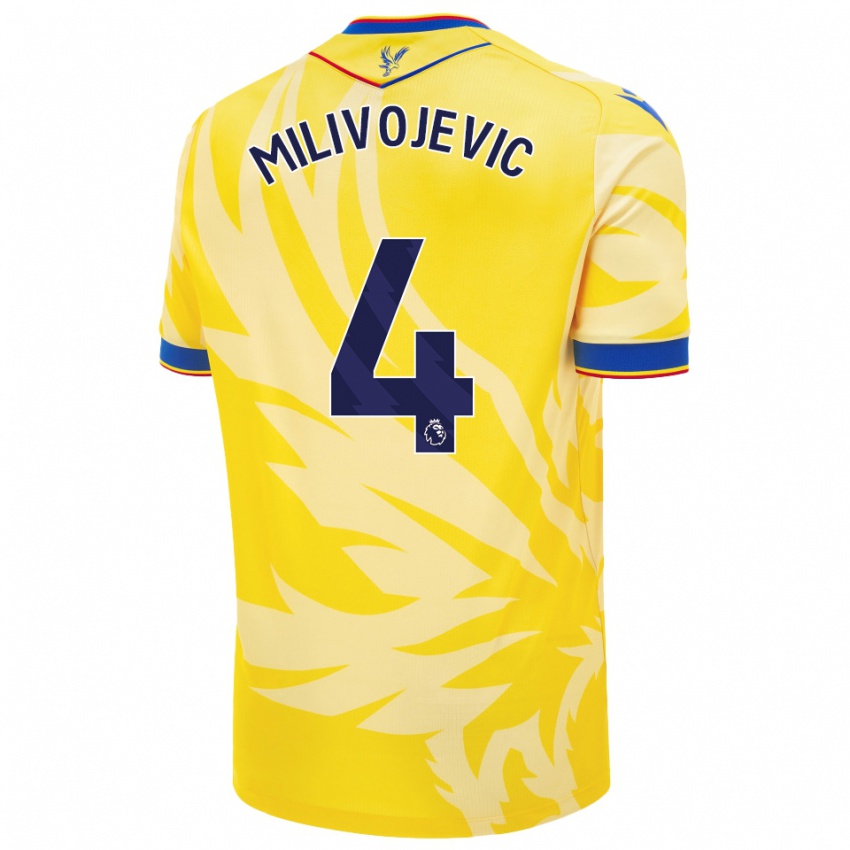 Criança Camisola Luka Milivojevic #4 Amarelo Alternativa 2024/25 Camisa