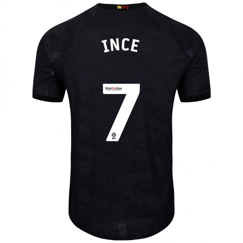 Criança Camisola Tom Ince #7 Preto Branco Alternativa 2024/25 Camisa