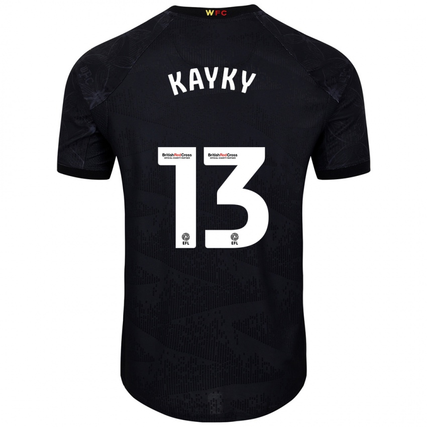 Criança Camisola Kayky Almeida #13 Preto Branco Alternativa 2024/25 Camisa