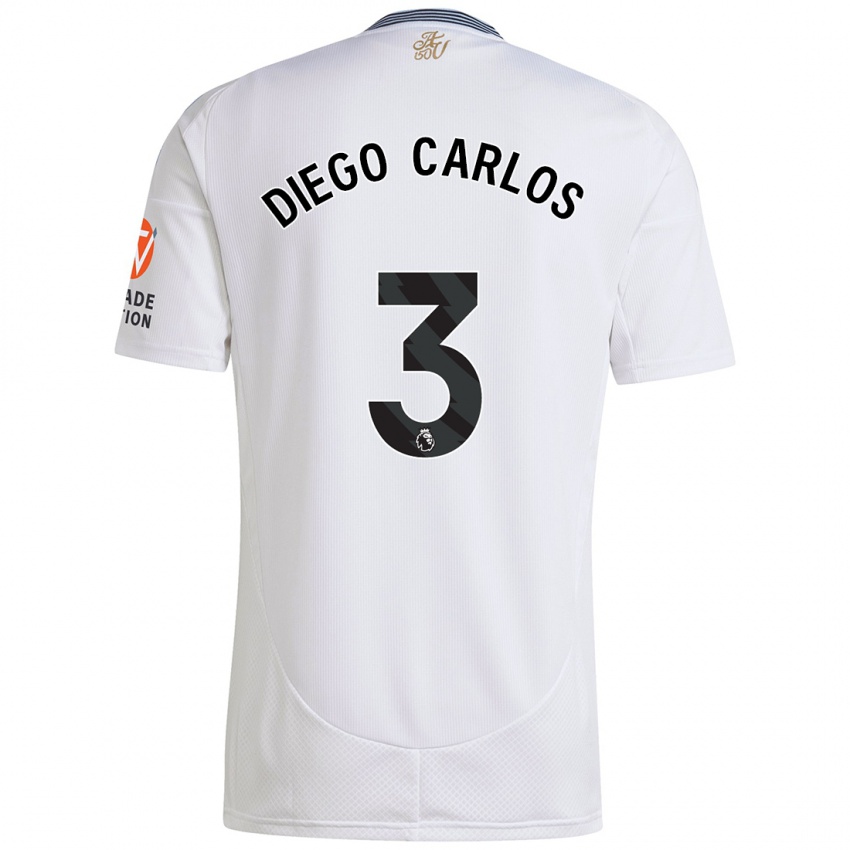 Criança Camisola Diego Carlos #3 Branco Alternativa 2024/25 Camisa