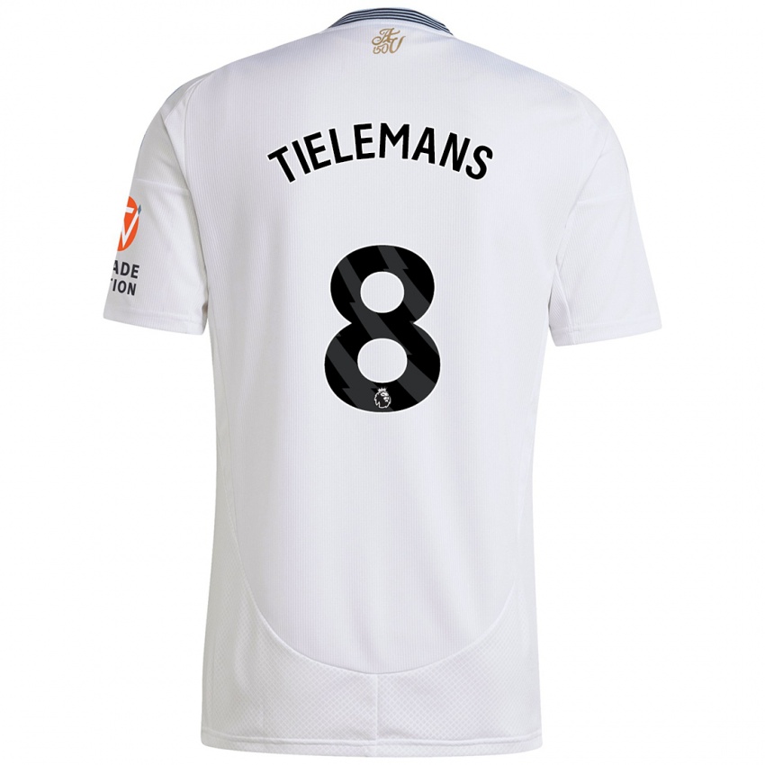 Criança Camisola Youri Tielemans #8 Branco Alternativa 2024/25 Camisa