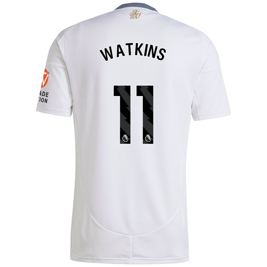 Criança Camisola Ollie Watkins #11 Branco Alternativa 2024/25 Camisa