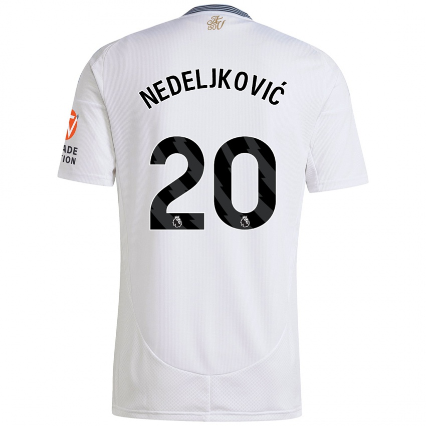 Criança Camisola Kosta Nedeljkovic #20 Branco Alternativa 2024/25 Camisa