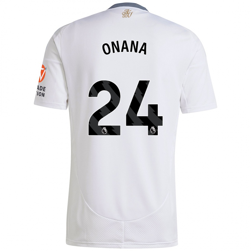 Criança Camisola Amadou Onana #24 Branco Alternativa 2024/25 Camisa