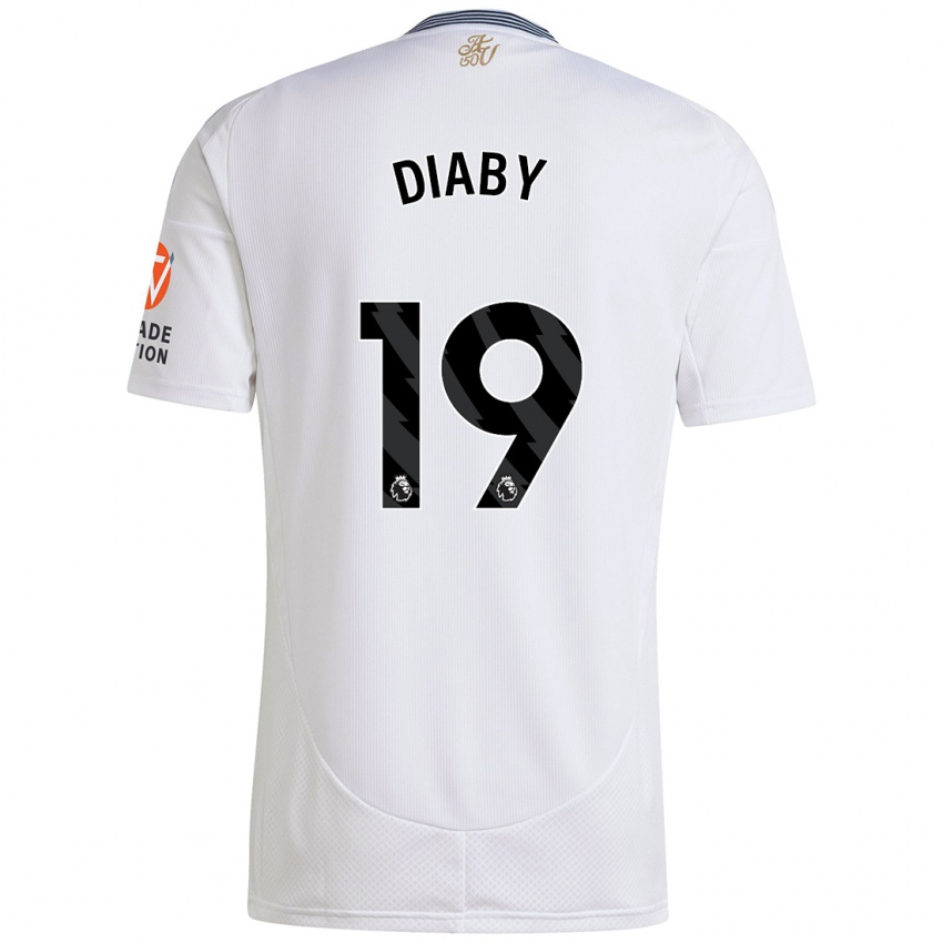 Criança Camisola Moussa Diaby #19 Branco Alternativa 2024/25 Camisa