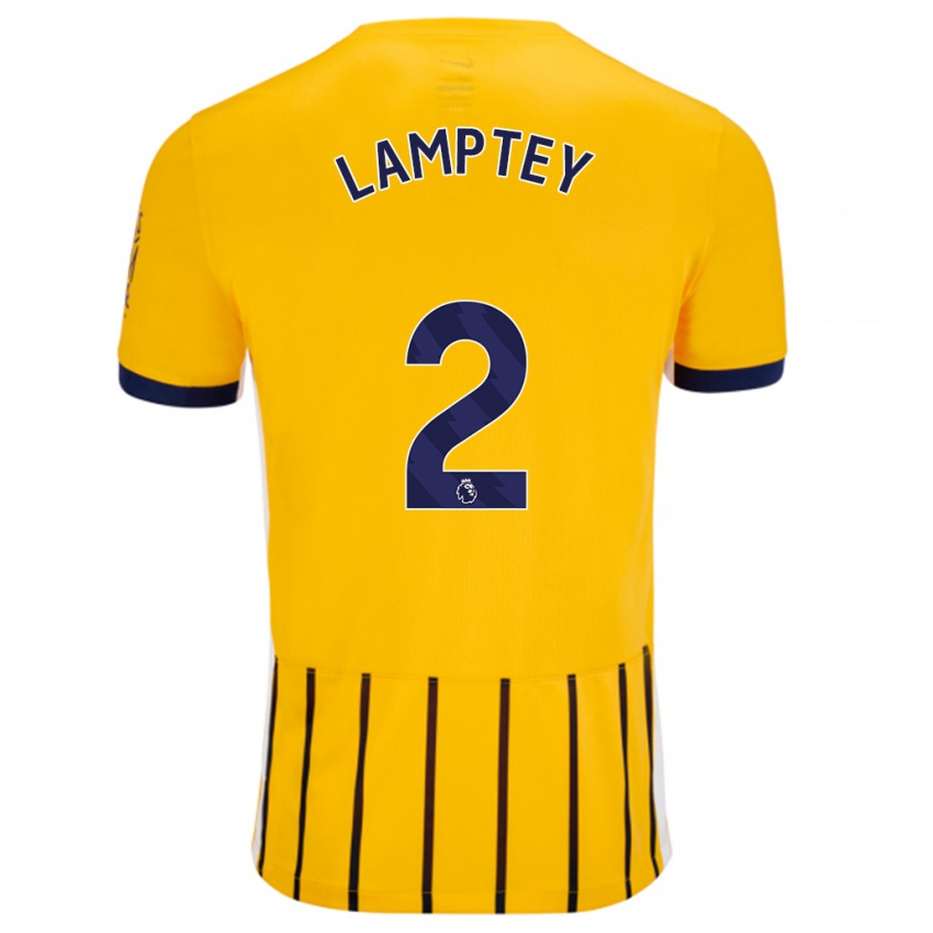 Criança Camisola Tariq Lamptey #2 Azuis Dourados Alternativa 2024/25 Camisa