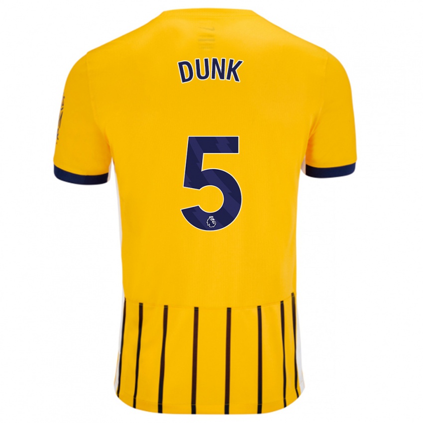 Criança Camisola Lewis Dunk #5 Azuis Dourados Alternativa 2024/25 Camisa