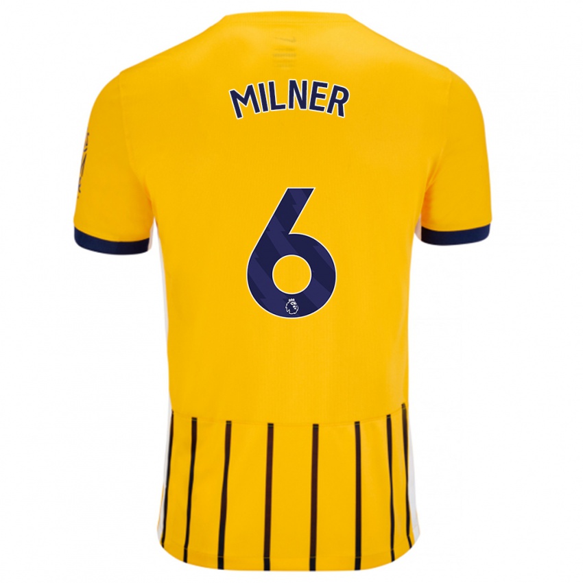 Criança Camisola James Milner #6 Azuis Dourados Alternativa 2024/25 Camisa