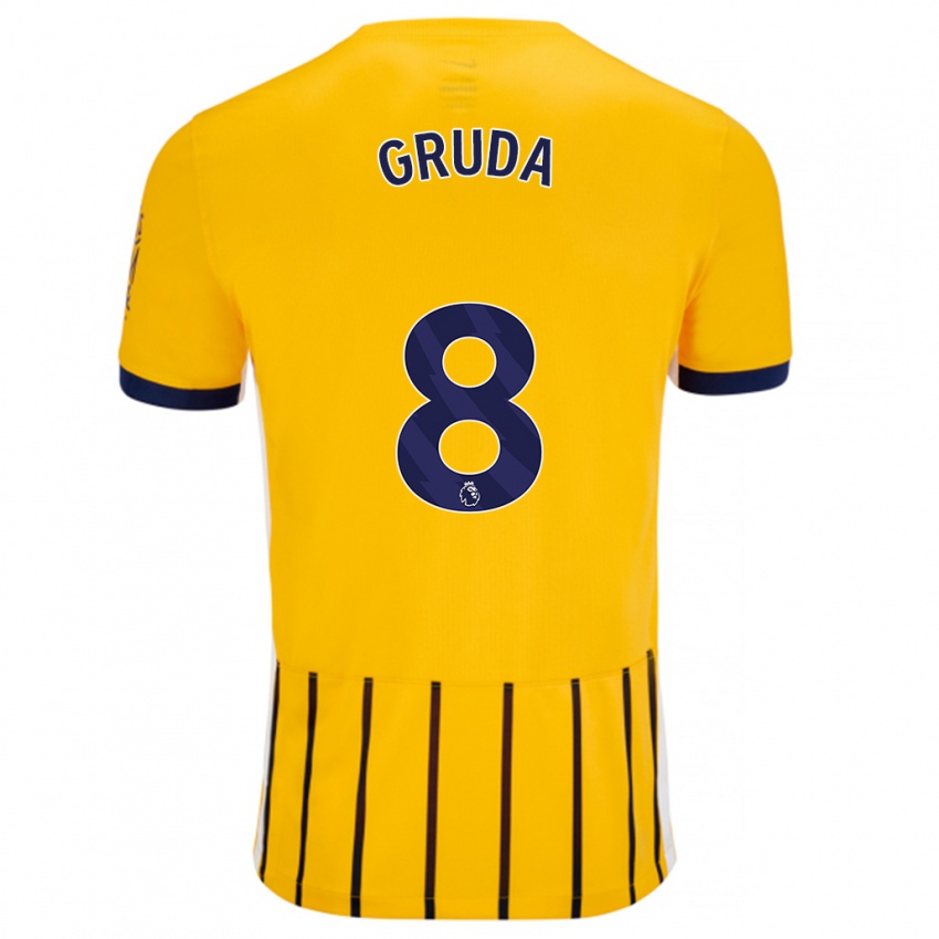 Criança Camisola Brajan Gruda #8 Azuis Dourados Alternativa 2024/25 Camisa