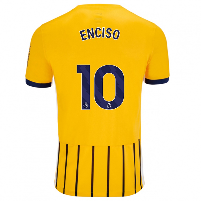 Criança Camisola Julio Enciso #10 Azuis Dourados Alternativa 2024/25 Camisa