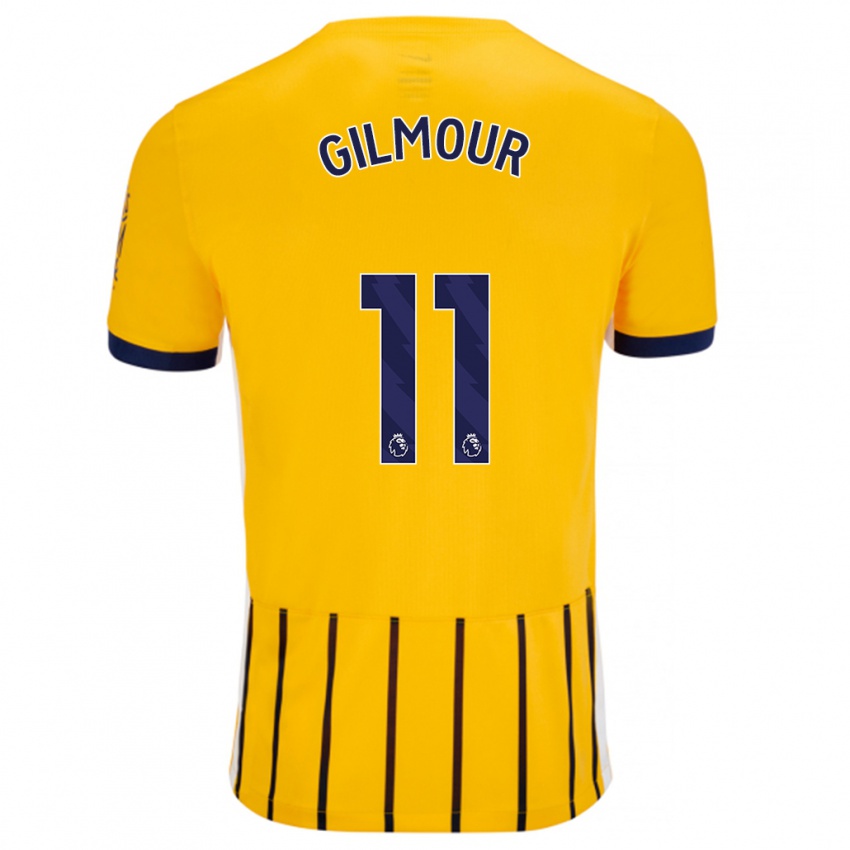 Criança Camisola Billy Gilmour #11 Azuis Dourados Alternativa 2024/25 Camisa